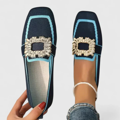 Doris | Damen Kristallschnalle Slip-On Loafer