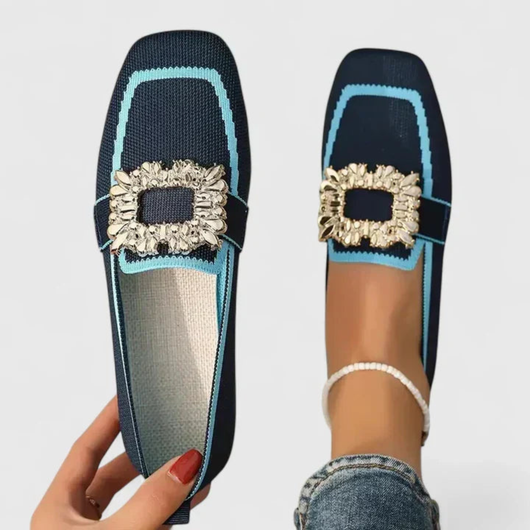 Doris | Damen Kristallschnalle Slip-On Loafer