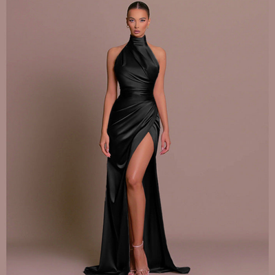 Edith | Damen Hochgeschlossenes, gerafftes Kleid für Hochzeitsgäste