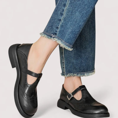 Daniela | Damen Schnallenriemen Rundspitze Schuhe