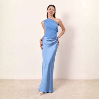 Hanna | Damen Hochzeitsgast Kleid Ein-Schulter Abendkleid
