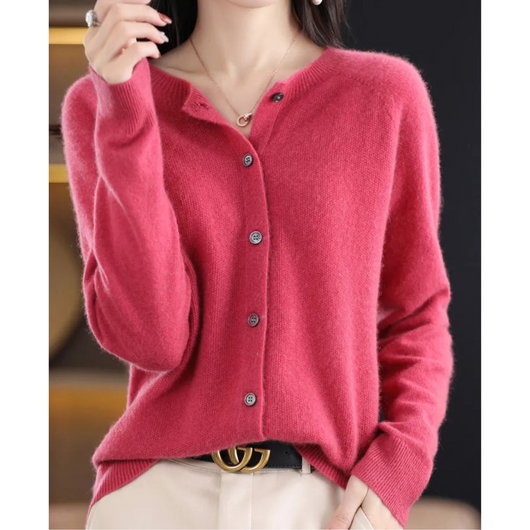 Katharina | Damen Strickjacke mit klassischer Knopfleiste