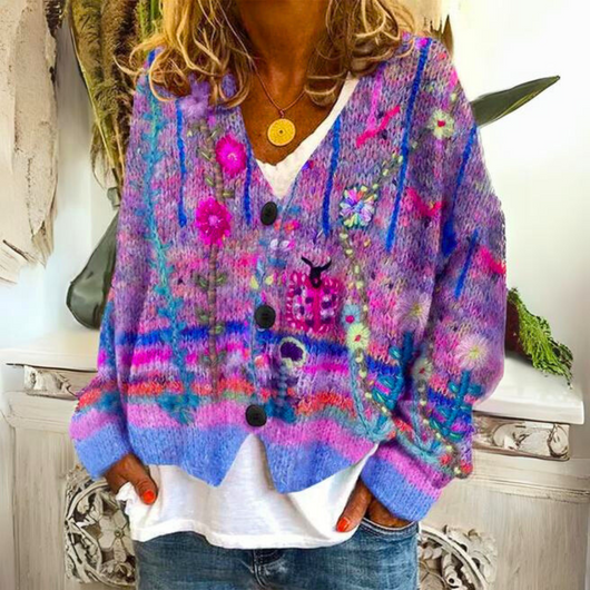 Hannah | Kuscheliger farbenfroher Pullover