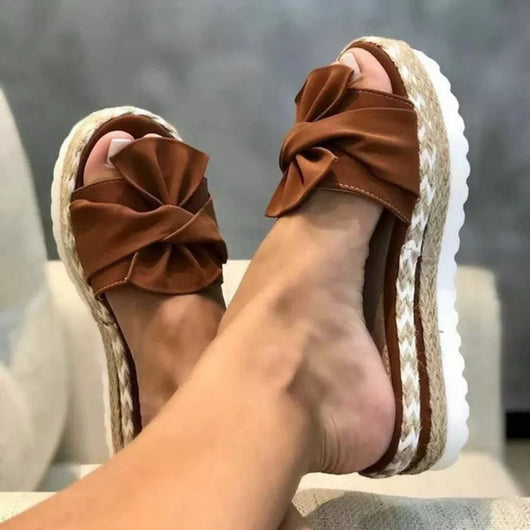 Nadine | Damen Frühlings Schleifen Slip-On Sandalen
