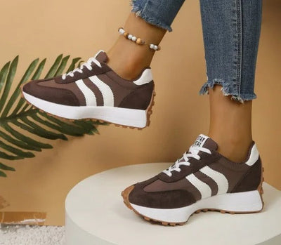 Annika | Damen Retro Platform Chunky Sneakers mit Schnürung