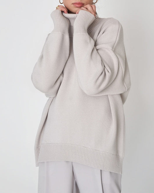 Claudia | Damen Oversize High-Neck Lässiger Pullover