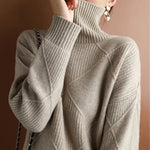 Natalie | Gemütlicher Zopfmuster Rollkragenpullover