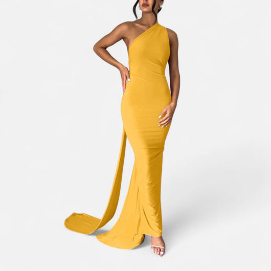 Lara | Damen Maxikleid mit Ein-Schulter-Neckholder