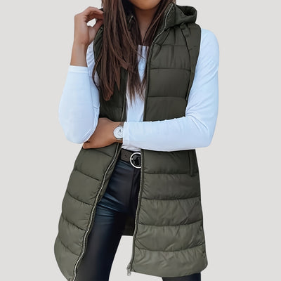 Martina | Winter Steppweste für Damen mit Kapuze