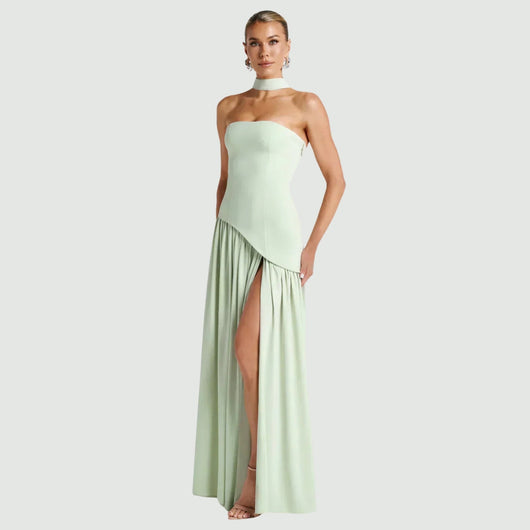 Sabina | Damen Hochzeitsgast Asymmetrisches Maxikleid
