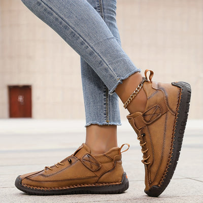 Andrea | Damen Lässige Schnürplattform-Sneaker