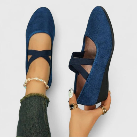 Claudia | Damen Orthopädische Kreuzriemen Ballerinas