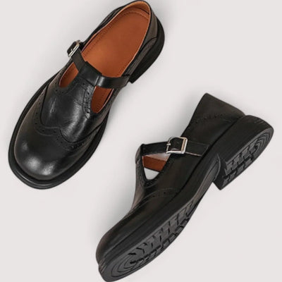Daniela | Damen Schnallenriemen Rundspitze Schuhe