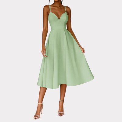 Regine | Damen Hochzeitsgast Träger Midi Kleid