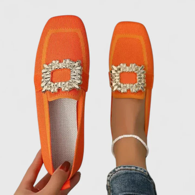 Doris | Damen Kristallschnalle Slip-On Loafer