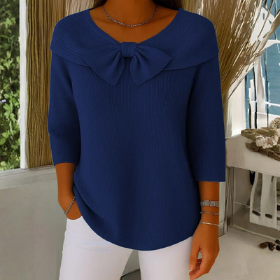 Dorothea | Damen Schleifendetail Dreiviertelärmel Top