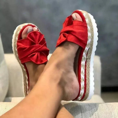 Nadine | Damen Frühlings Schleifen Slip-On Sandalen