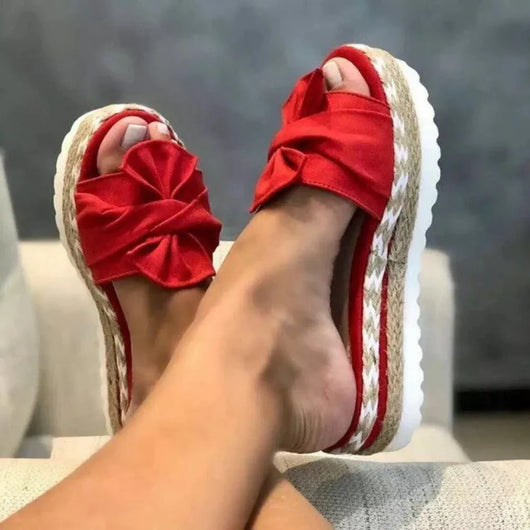 Nadine | Damen Frühlings Schleifen Slip-On Sandalen