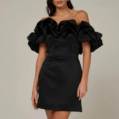 Karin | Damen Rüschen Mini Kleid für Hochzeitsgäste