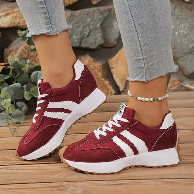 Annika | Damen Retro Platform Chunky Sneakers mit Schnürung