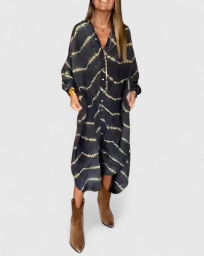 Pauline | Damen Batik Hemdblusenkleid
