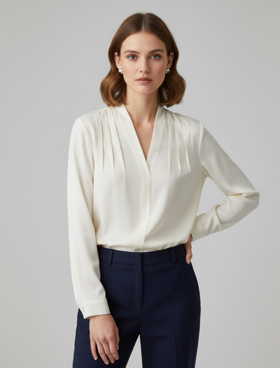 Elke | Damen Bluse mit Puffärmeln und Tailliertem Schnitt
