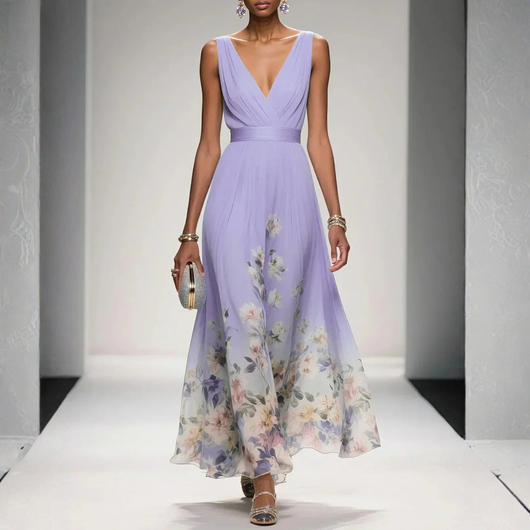 Britta | Damen Florales Maxi Kleid Für Hochzeitsgäste