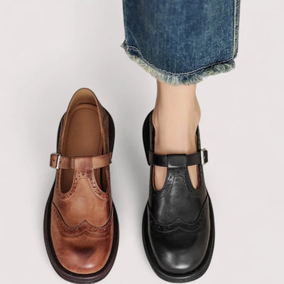 Daniela | Damen Schnallenriemen Rundspitze Schuhe