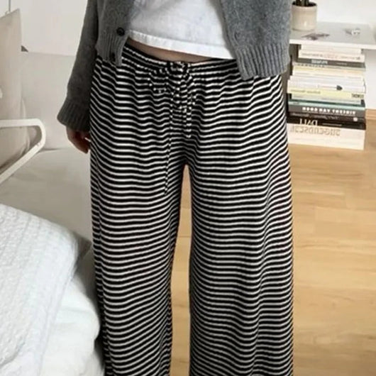 Daniela | Damen Frühlings-Gestreifte Relaxed-Hose