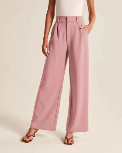Barbara | Damen Weitbeinige Hose mit Hoher Taille