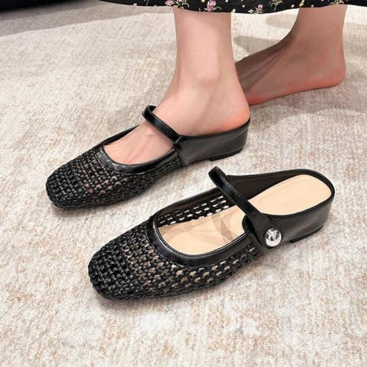 Goldie Geflochtene Mary Jane Mules