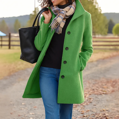 Helga | Damen Klassischer Wintermantel mit Knopfleiste vorne