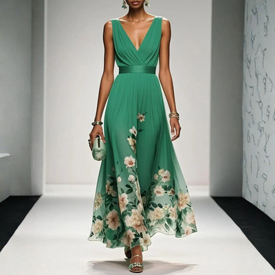 Britta | Damen Florales Maxi Kleid Für Hochzeitsgäste