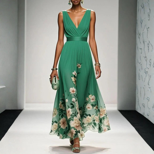 Britta | Damen Florales Maxi Kleid Für Hochzeitsgäste