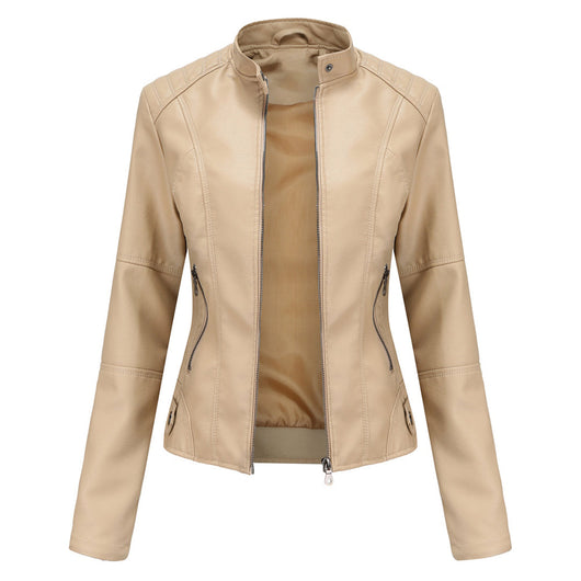 Kirsten | Damen Kunstleder-Bikerjacke mit Reißverschluss