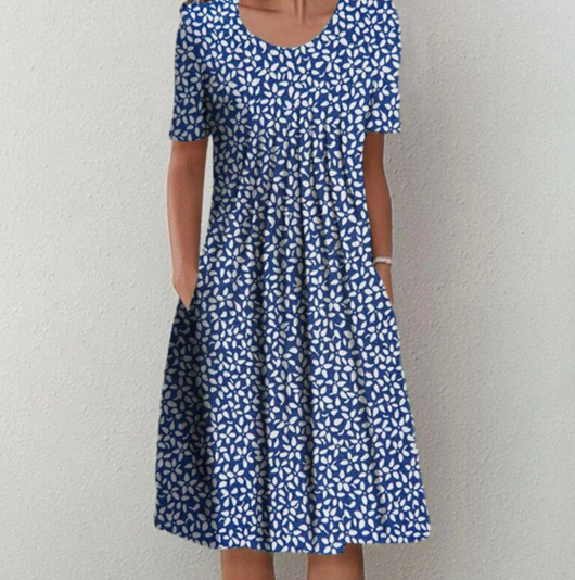Tamara | Damen Midikleid mit lockerem Schnitt und Blumenmuster