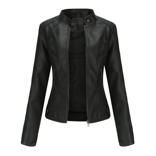 Kirsten | Damen Kunstleder-Bikerjacke mit Reißverschluss