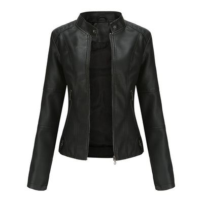 Kirsten | Damen Kunstleder-Bikerjacke mit Reißverschluss