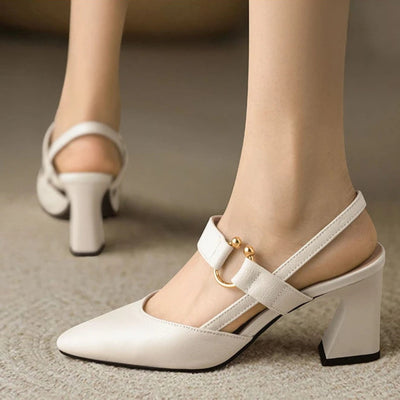 Hanna | Damen Mary Jane Pumps Mit Blockabsatz Und Fersenriemen