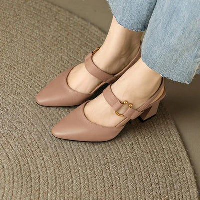 Hanna | Damen Mary Jane Pumps Mit Blockabsatz Und Fersenriemen