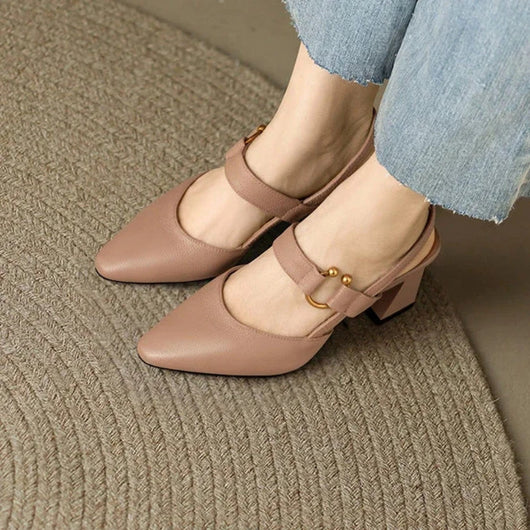 Hanna | Damen Mary Jane Pumps Mit Blockabsatz Und Fersenriemen
