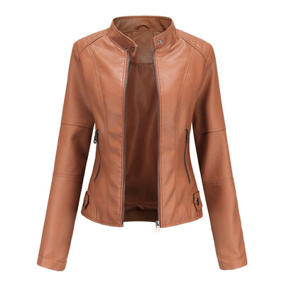 Kirsten | Damen Kunstleder-Bikerjacke mit Reißverschluss