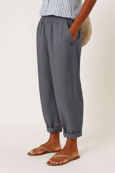 Isabella | Damen Lässige Hose Mit Taschen Und Umschlag