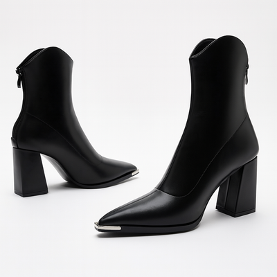 Angela | Damen-Frühjahrs-Stiefeletten mit spitzer Kappe und Absatz