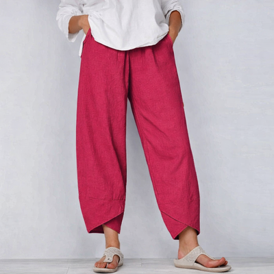 Hanna | Damen Weite Bein Lässige Cropped Hose