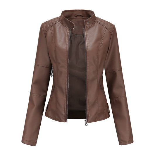 Kirsten | Damen Kunstleder-Bikerjacke mit Reißverschluss