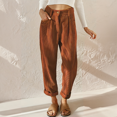 Kerstin | Damen Sommer Hose Mit Hoher Taille Und Weitem Bein