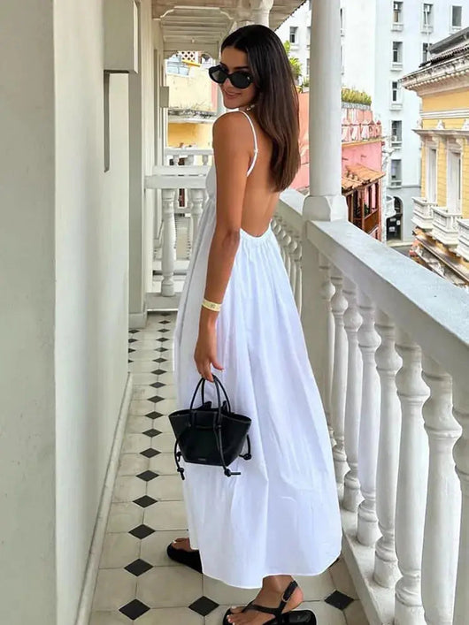 Lauren | Elegantes weißes Midikleid