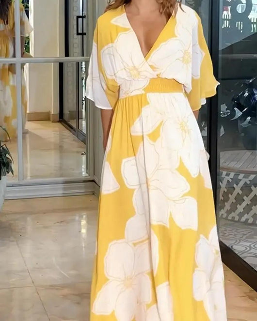 Demi | Leichtes Geblümtes Maxikleid