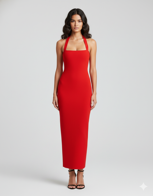 Neckholder Maxikleid in schmaler Passform
